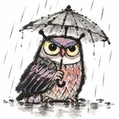 雨天猫头鹰