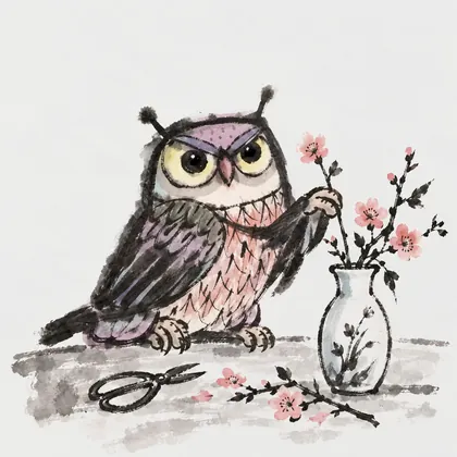 插花猫头鹰