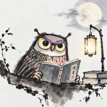 夜读猫头鹰