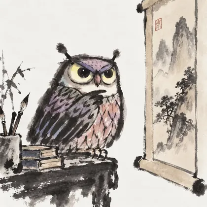 古画鉴赏猫头鹰