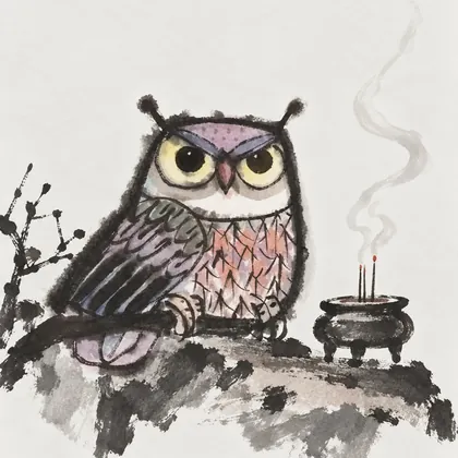 香火清修猫头鹰