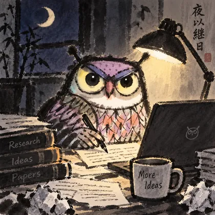 夜晚科研猫头鹰