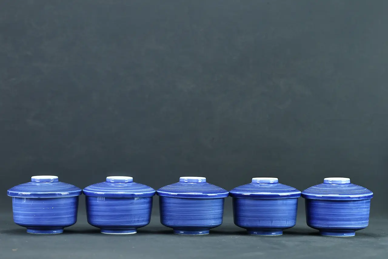 食器类：五客带盖食器