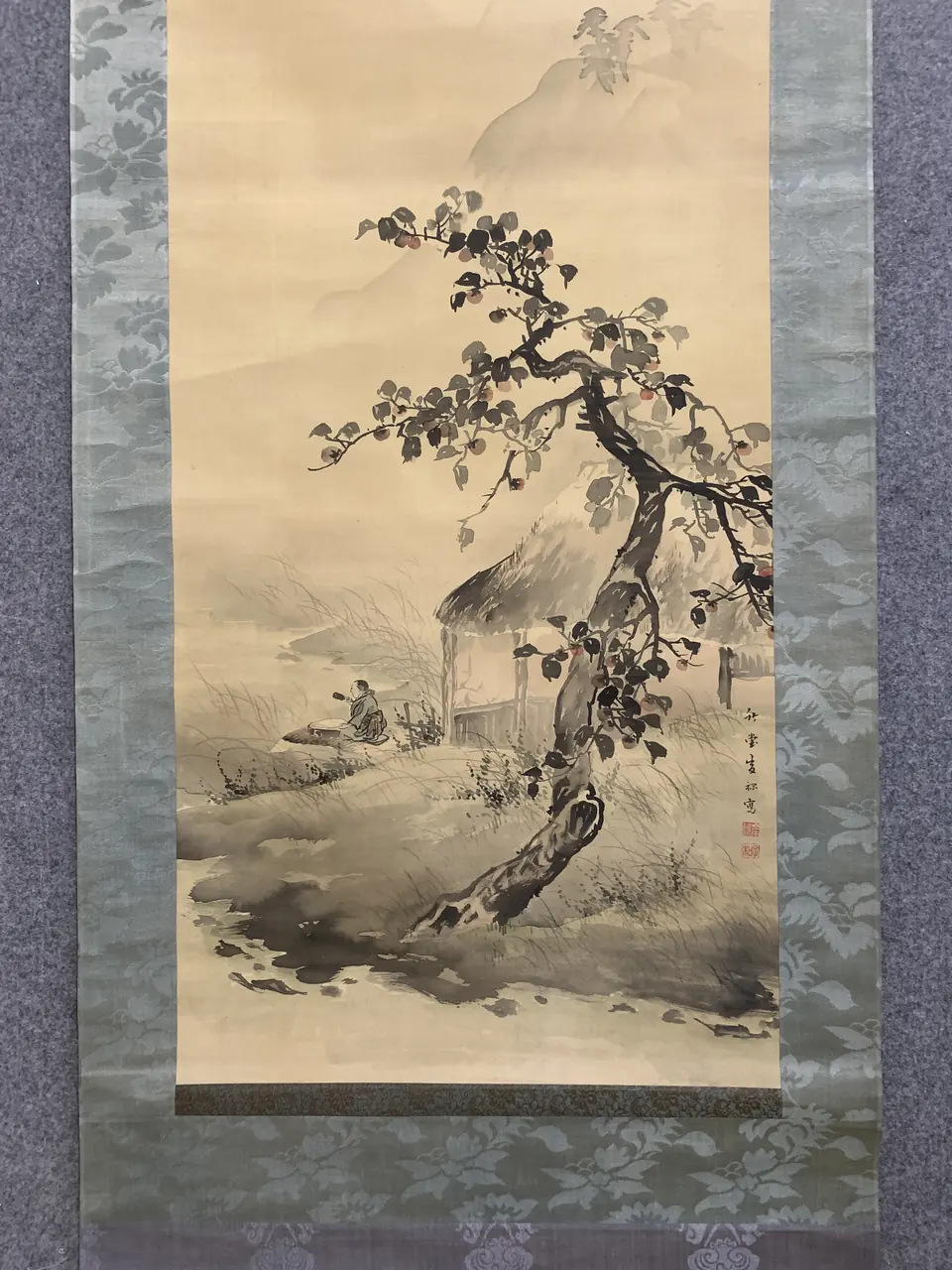 书画类：山水人物图挂轴
