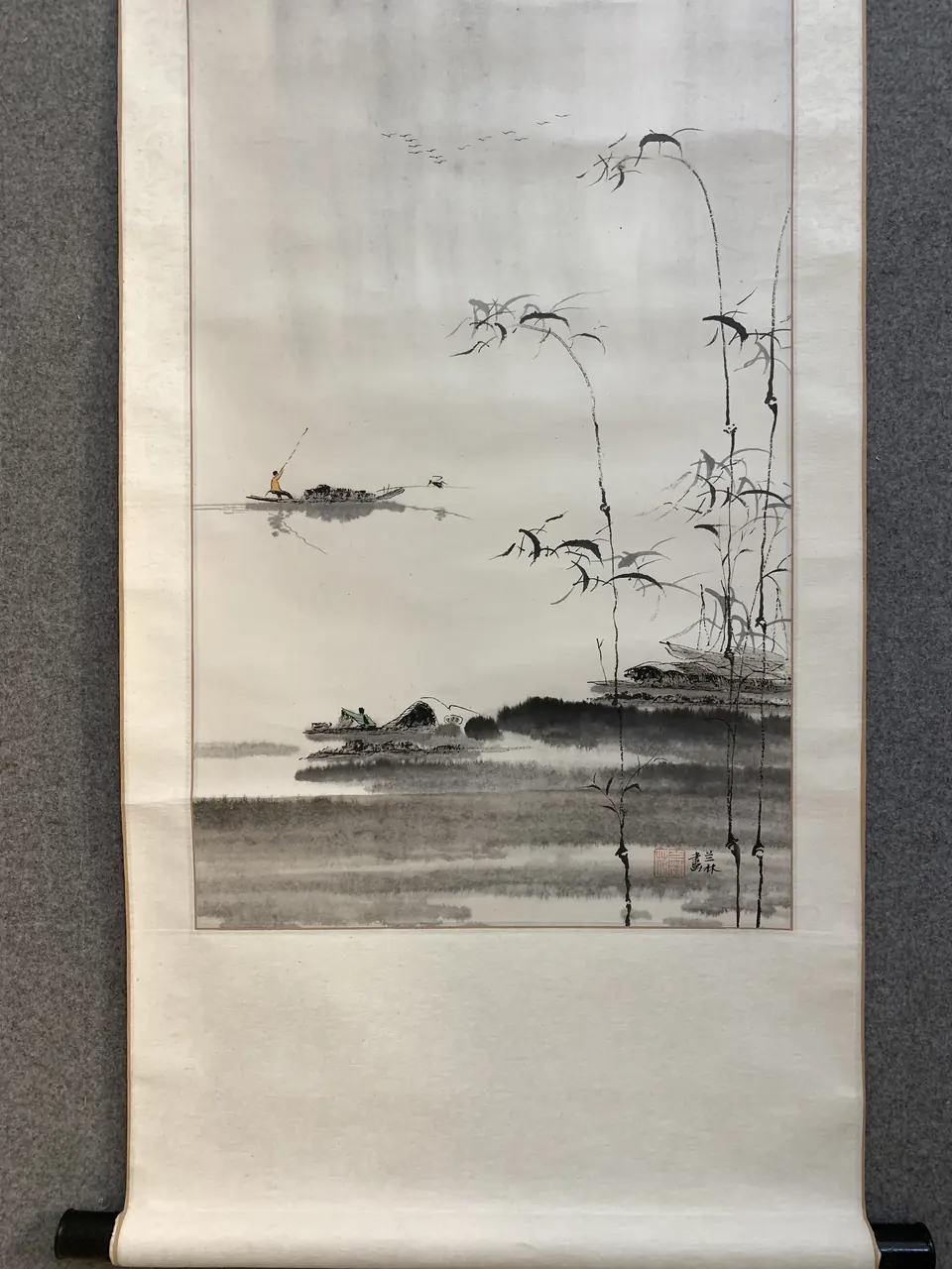 书画类：水墨山水图挂轴