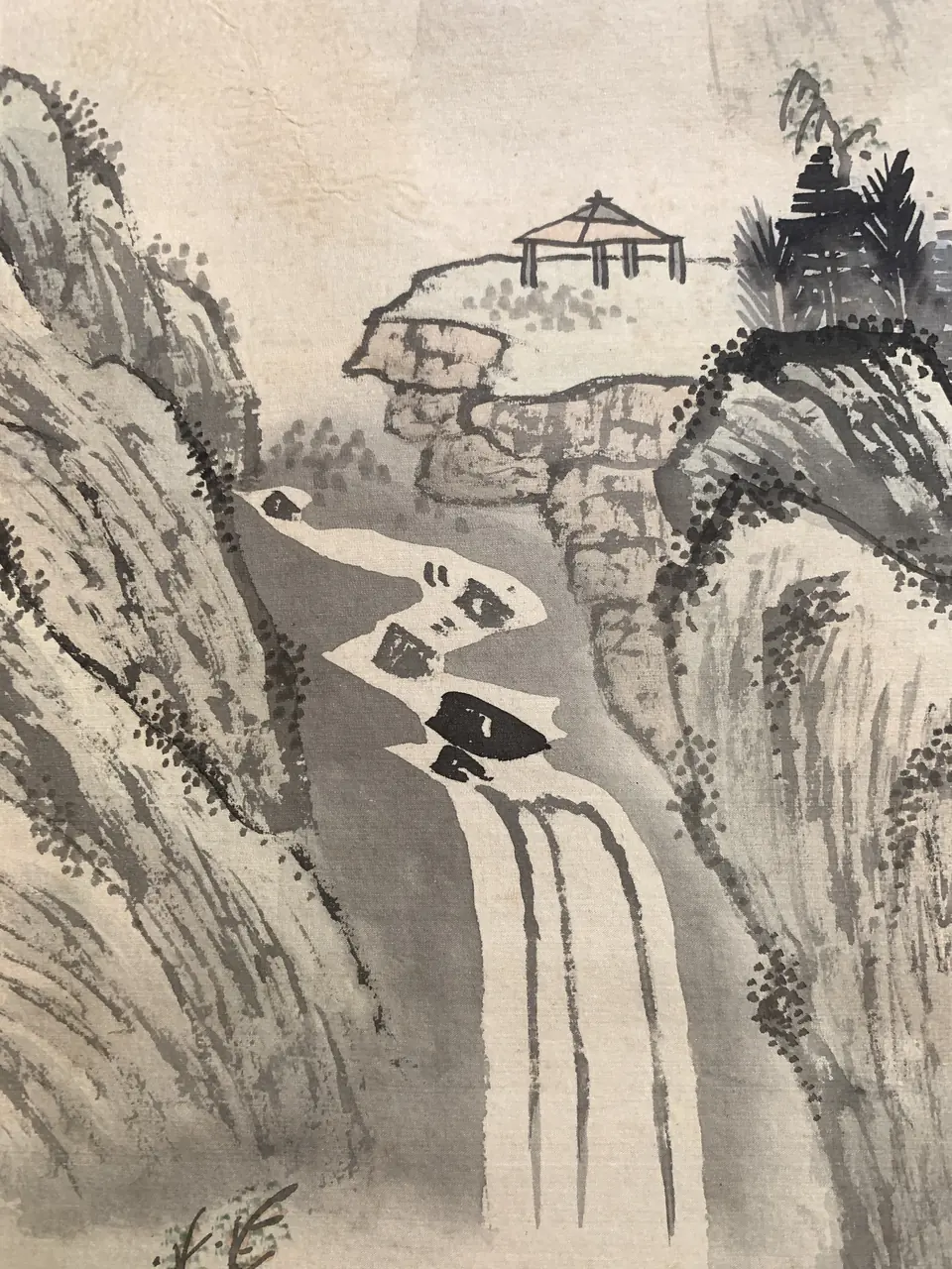 书画类：同一山水挂轴局部图